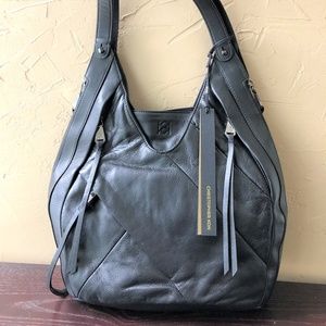 NWT - Christopher Kon Black Leather Hobo Bag